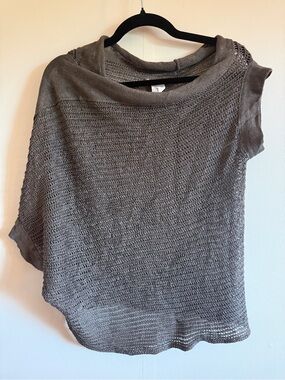 Sarah Pacini 100% Linen Off Shoulder Knit Top Taupe OS